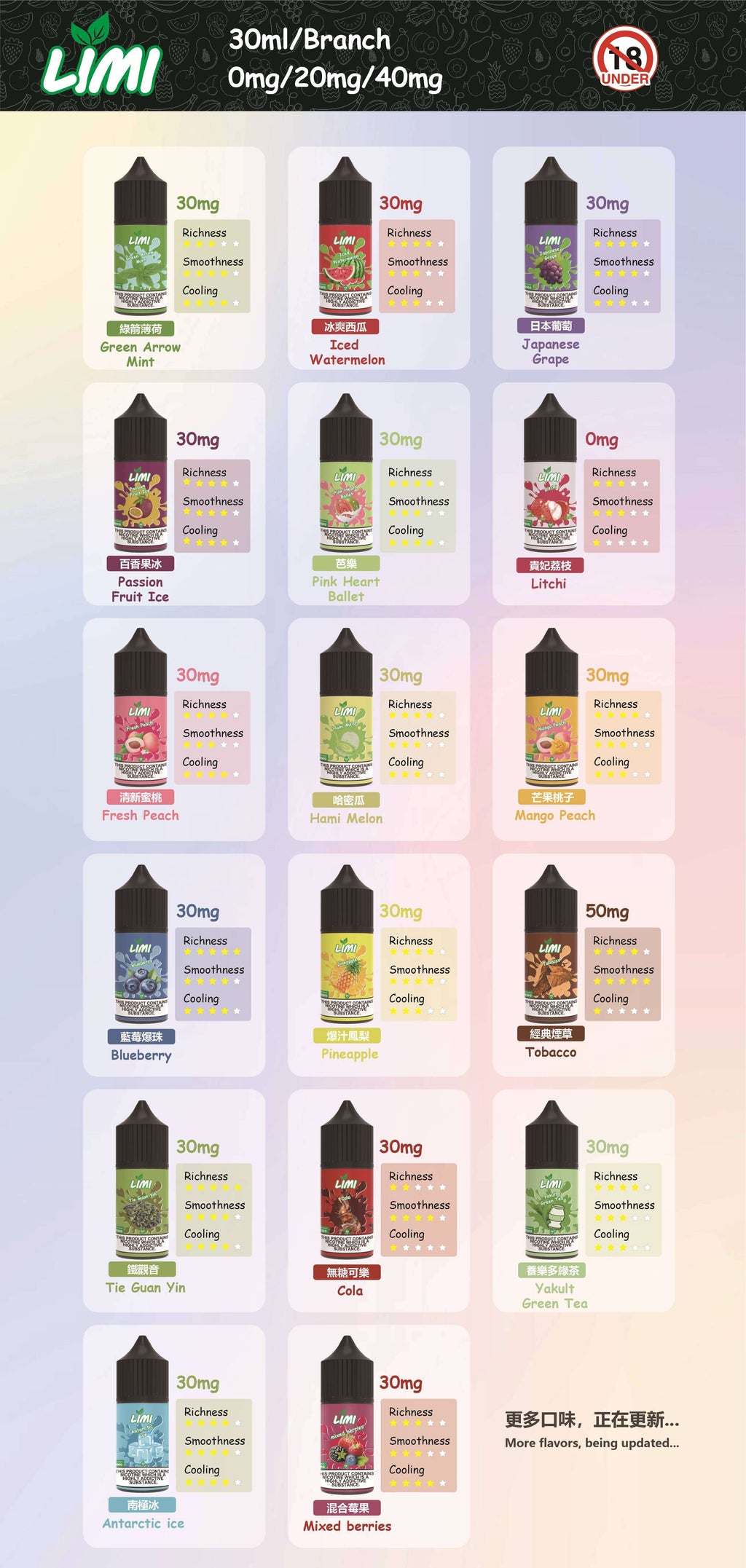 LIMI煙油 丁鹽小煙油 30ML/20-50MG
