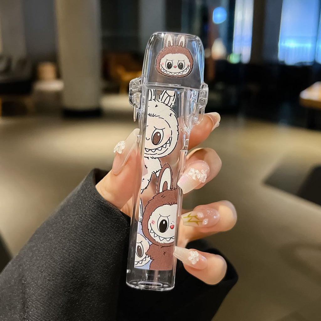 Labubu彈蓋保護殼 拉布布印花圖案 一代主機保護殼